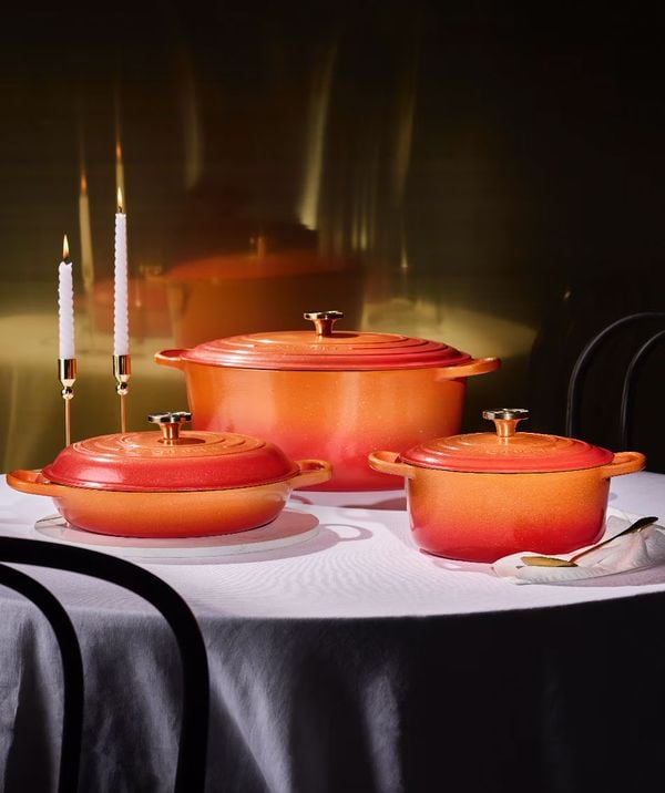Le Creuset nieuwe pan oranje flamme doree