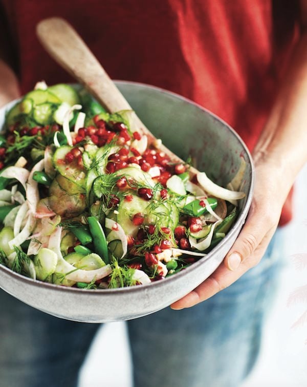 salade van venkel met granaatappel-limoendressing gezonde vegetarische recepten
