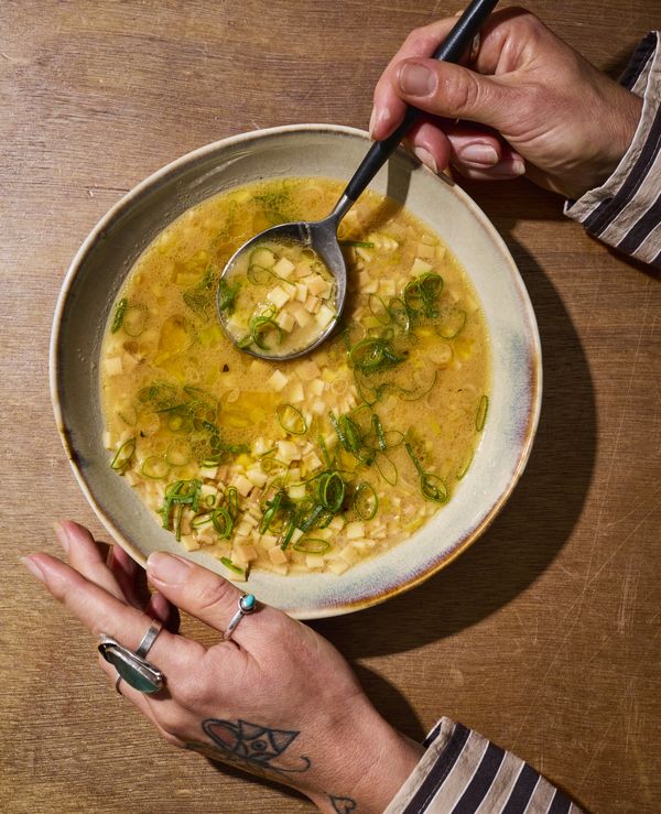 Pastina in bruinte boter bouillon Bloeme Burema