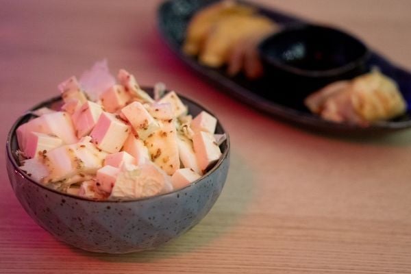 Salade met silken tofu en gyoza