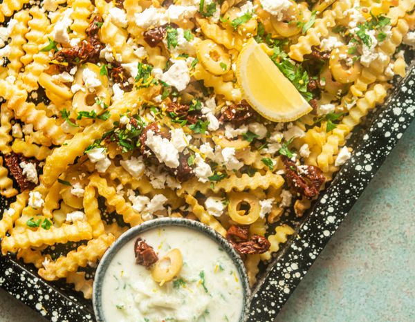 Griekse friet met feta