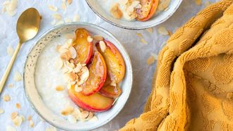 rijstepap met gekarameliseerde appeltjes