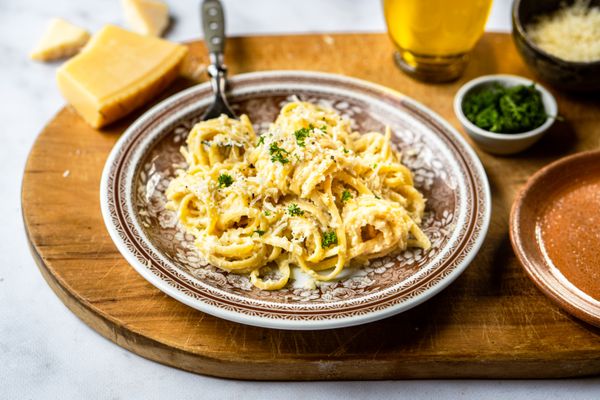 pasta met aardpeer en parmezaan