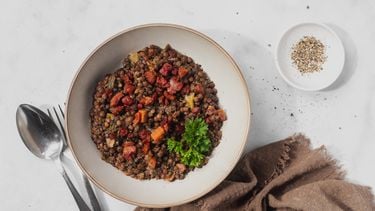 Linzen met pancetta