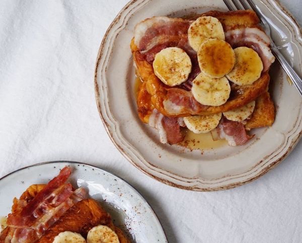 briochewentelteefjes met bacon en banaan
