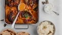 Curry traybake met kip