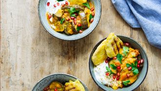 auberginecurry met flatbread