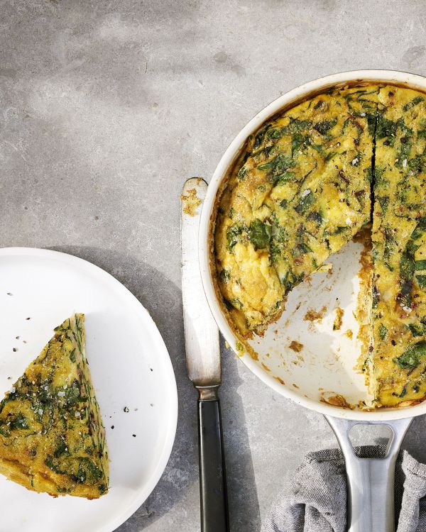 Vegetable omelette with spinach