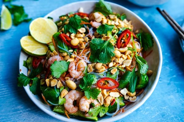 Vietnamese salade met garnalen