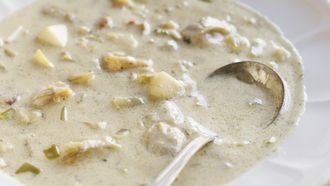 Foto van clam chower vissoep
