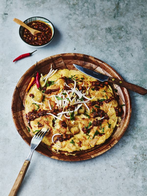 Indonesian tofu omelette (tahu telor)
