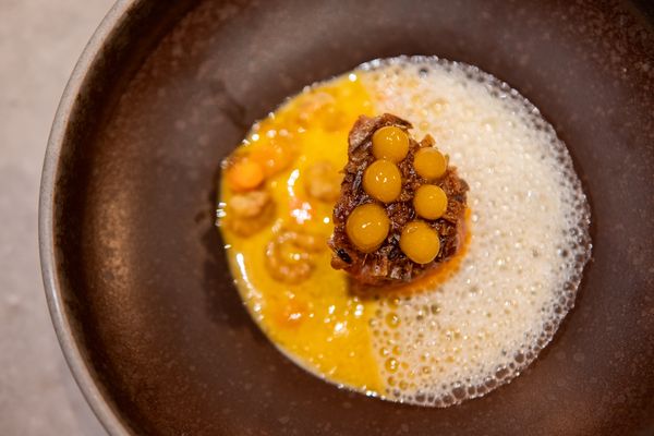 Zwezerik met garnalen