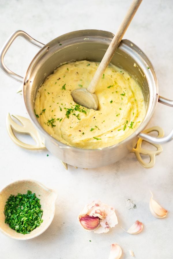 Julia Child mashed potatoes with garlic