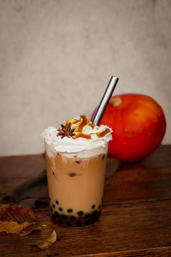 Pumpkin spice bubbel tea