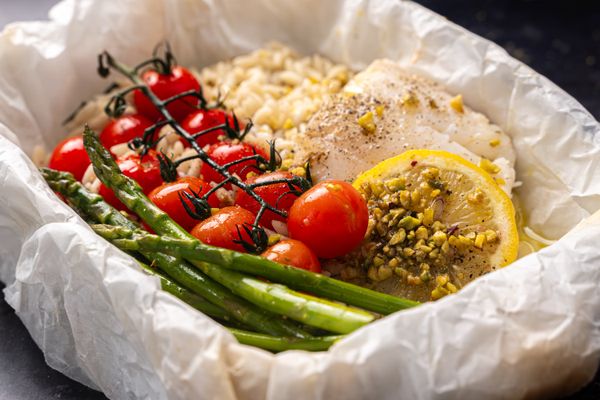 vispakketjes met orzo