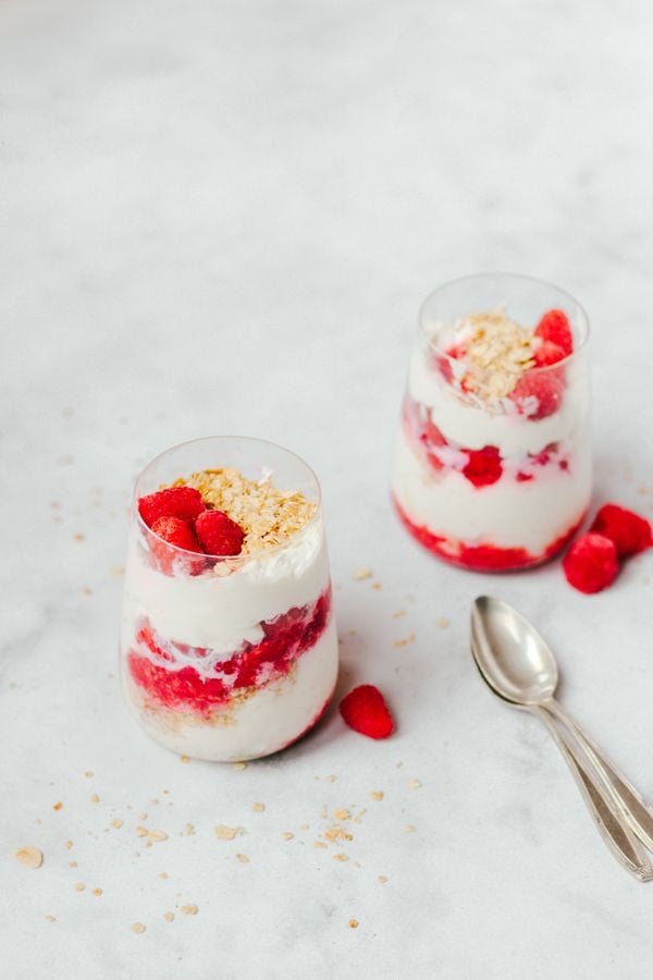 Cranachan makkelijk toetje met frambozen frambozendessert