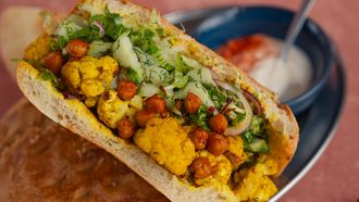 pita bloemkool en kikkererwten