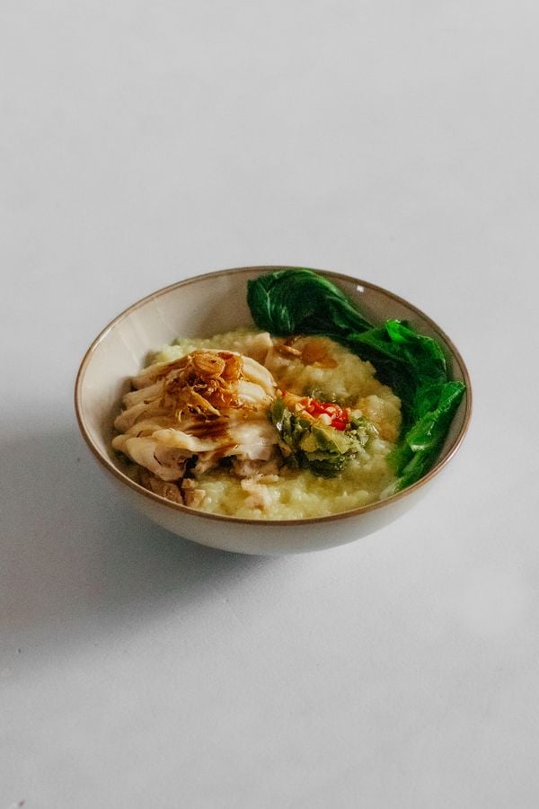 Rice porridge | Aziatische rijstpap | hainanese chicken rice congee fushion