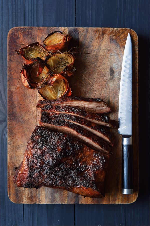 Brisket van de barbecue