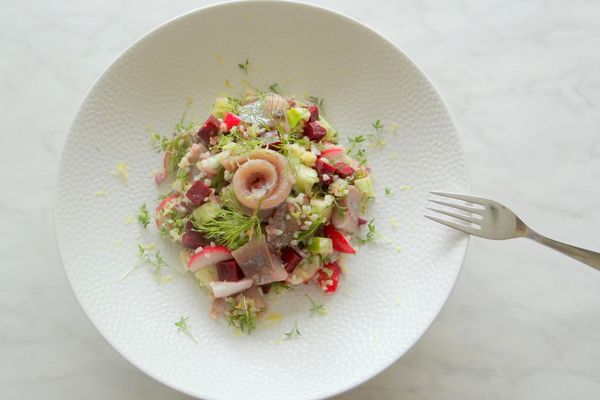 Bulgur salad with herring recipe