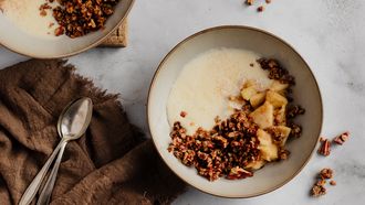 Appel crumble dessert uit de pan | snel appeldessert