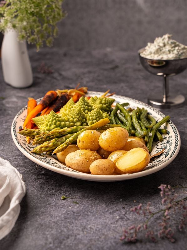 Crudités met lentedip