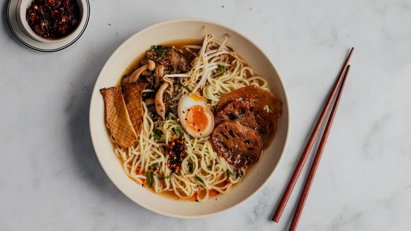 Ramen met paddenstoelen