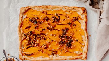 Plaattaart met pompoen