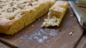 focaccia met aardappelpuree