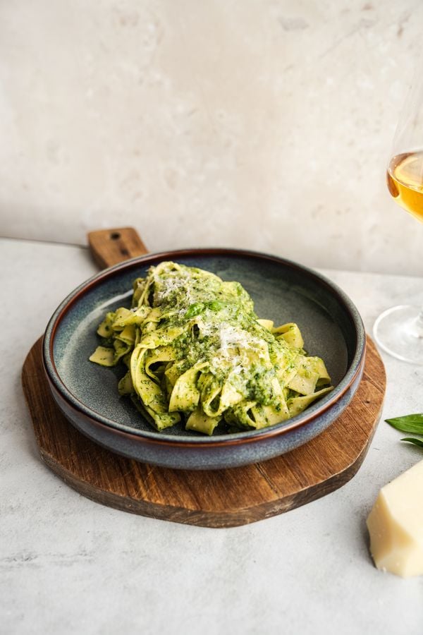 Pasta pesto met daslook