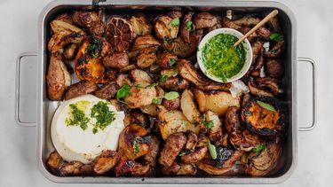 vega traybake recept met aardpeer en ricotta