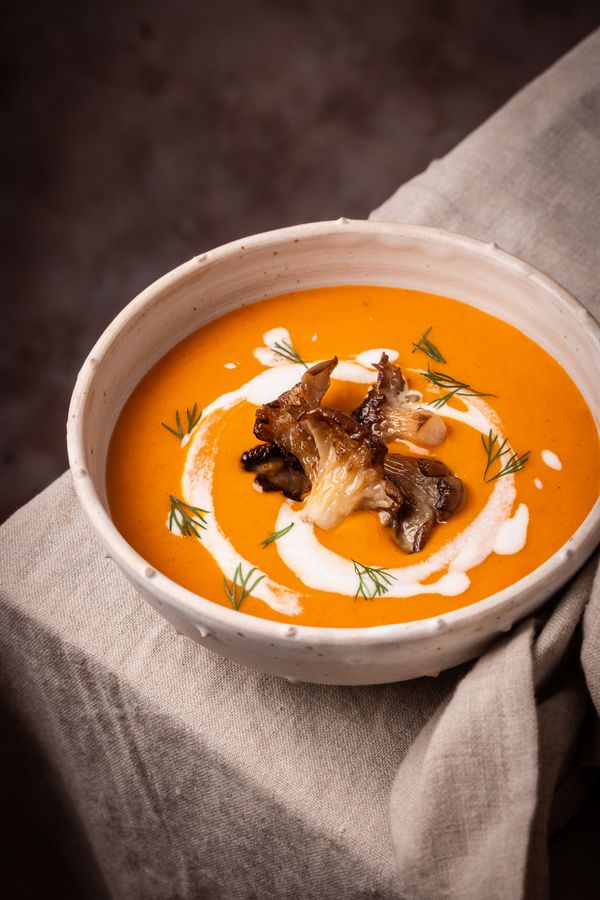 zoete aardappelsoep met gochujang