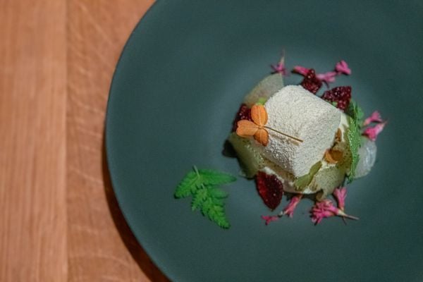 Nagerecht van Choux met asperge en vlier