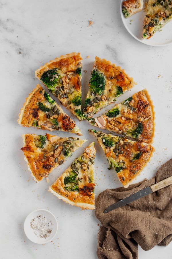 Quiche met broccoli en zalm
