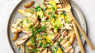 Gegrilde witte asperges