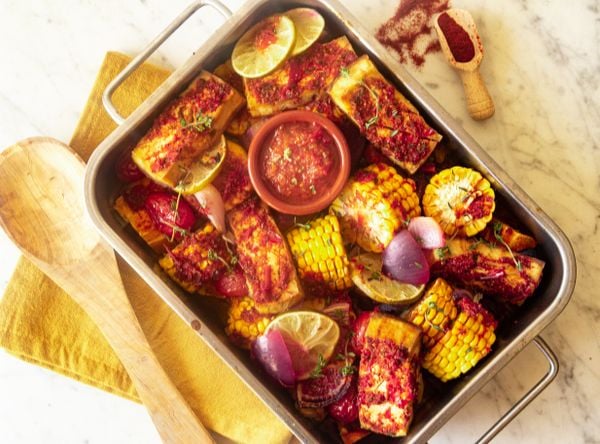 Vega piri piri traybake