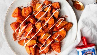 Zoete aardappel patatas bravas