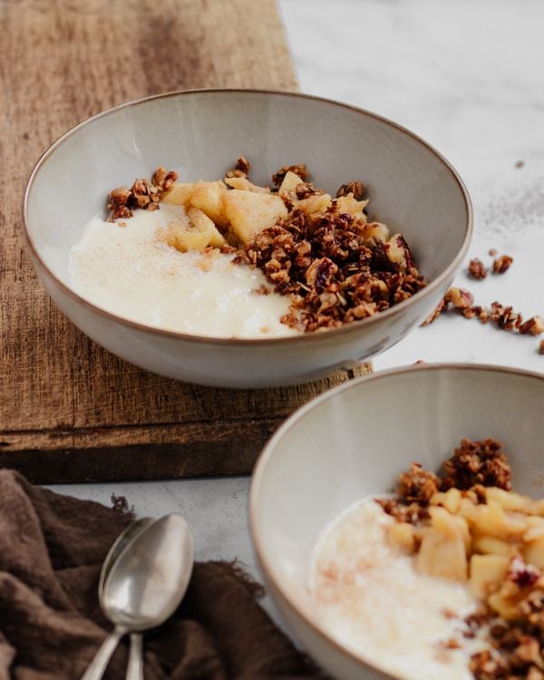 Appel crumble dessert uit de pan | snel appeldessert