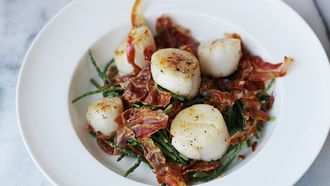 coquilles met zeekraal