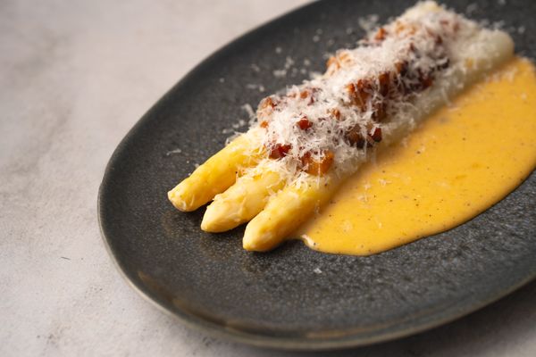 Witte asperges recepten / asperge carbonara