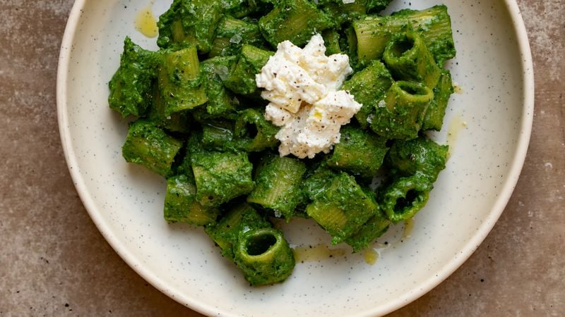 Pasta met boerenkool(saus) en ricotta