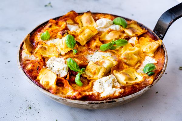 lasagne van ravioli uit een pan / makkelijk weekmenu