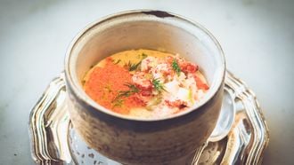 Luxe Chinees gestoomd ei met rivierkreet en zalmeitjes | koolhydraatarm voorgerecht met rivierkreeft