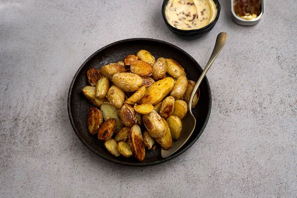 potatoes from the oven with anchovy butter