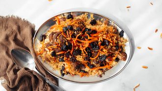 Kabuli Pulao rijstgerecht met lam