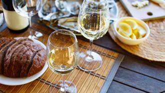 witte wijn / wijnglazen / oesters
