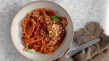 Spaghetti met nduja en zongedroogde tomaten