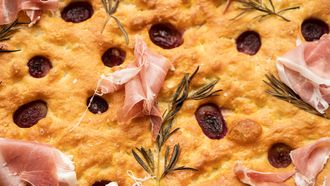 Kerst focaccia met druiven