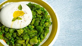 Tuinbonen recept / tuinbonensalade / burrata