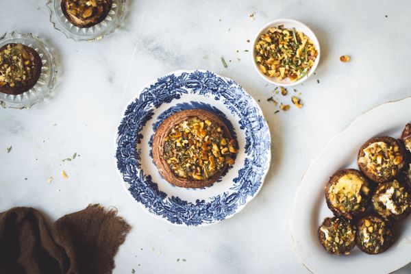 Gevulde portobello's met camenbert